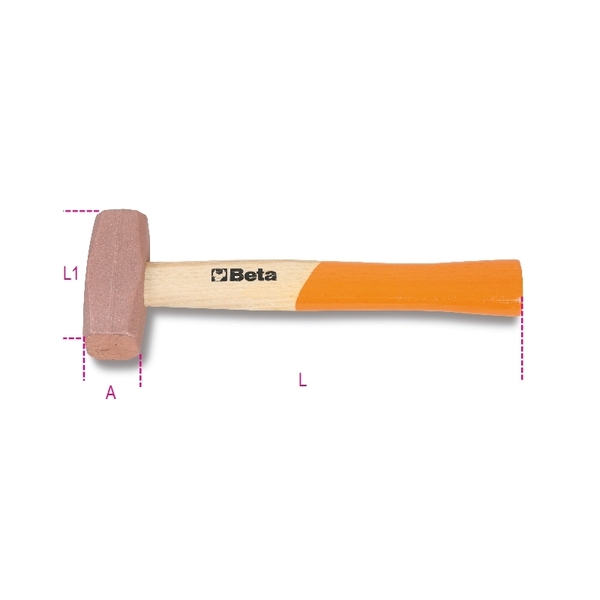 Beta Copper Head Hammer, Wooden, 400mm 013850404